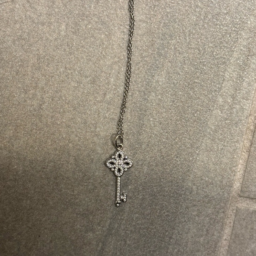 White gold Key Pendant